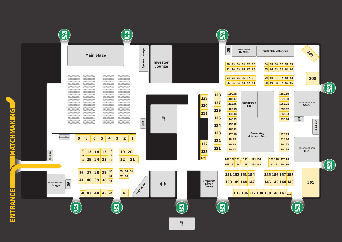 Map of the Startup Nights 2024 at Eulachhallen Winterthur