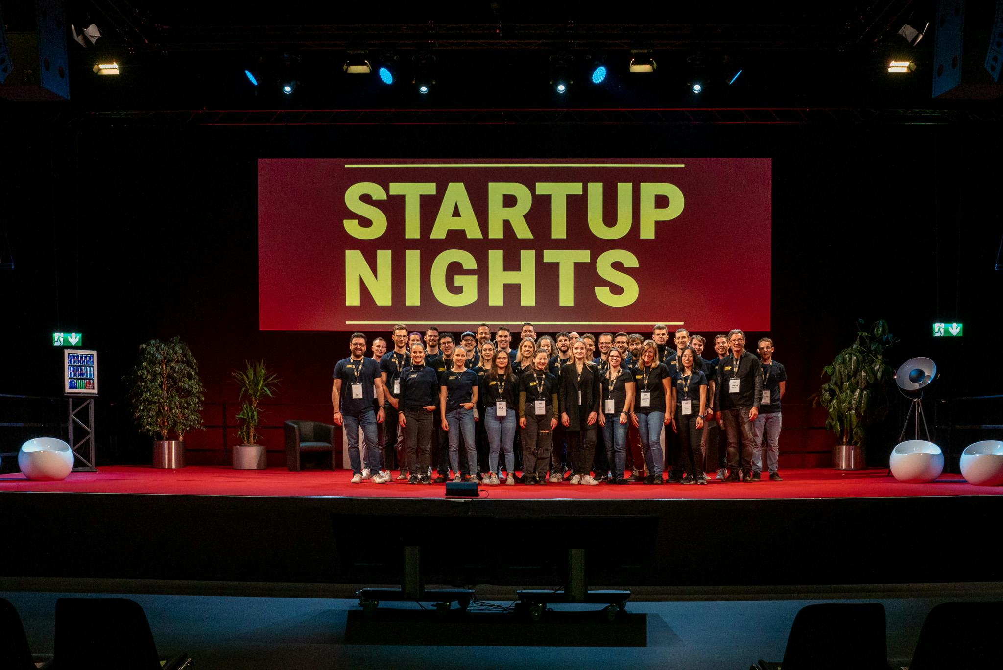 Volunteers on the stage at Startup Nights 2022